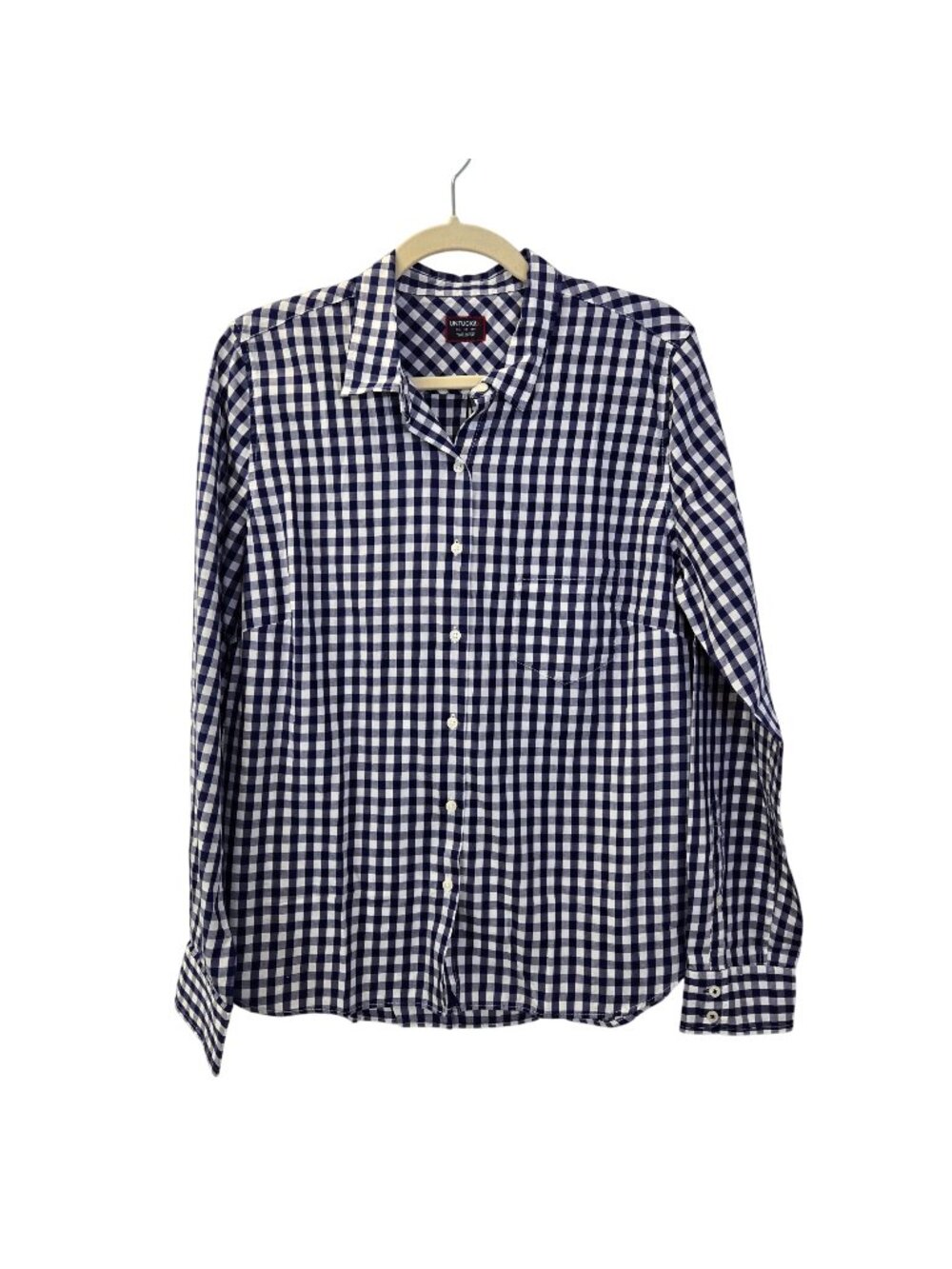 NWT UNTUCKit Belleza Gingham Print Long Sleeve Button Down Shirt Size 2